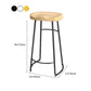 Industrial Saddle Seat Counter and Bar Stool Wood and Metal Backless Bar Stool