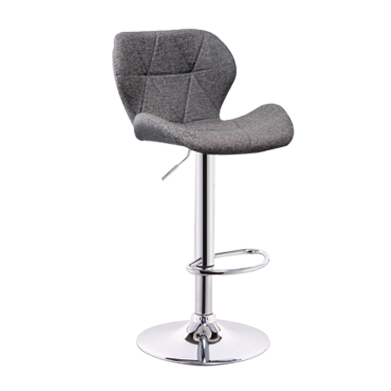 Scandinave Metal Barstool Adjustable Back Back PU PU Leather Tabourets en finition mate