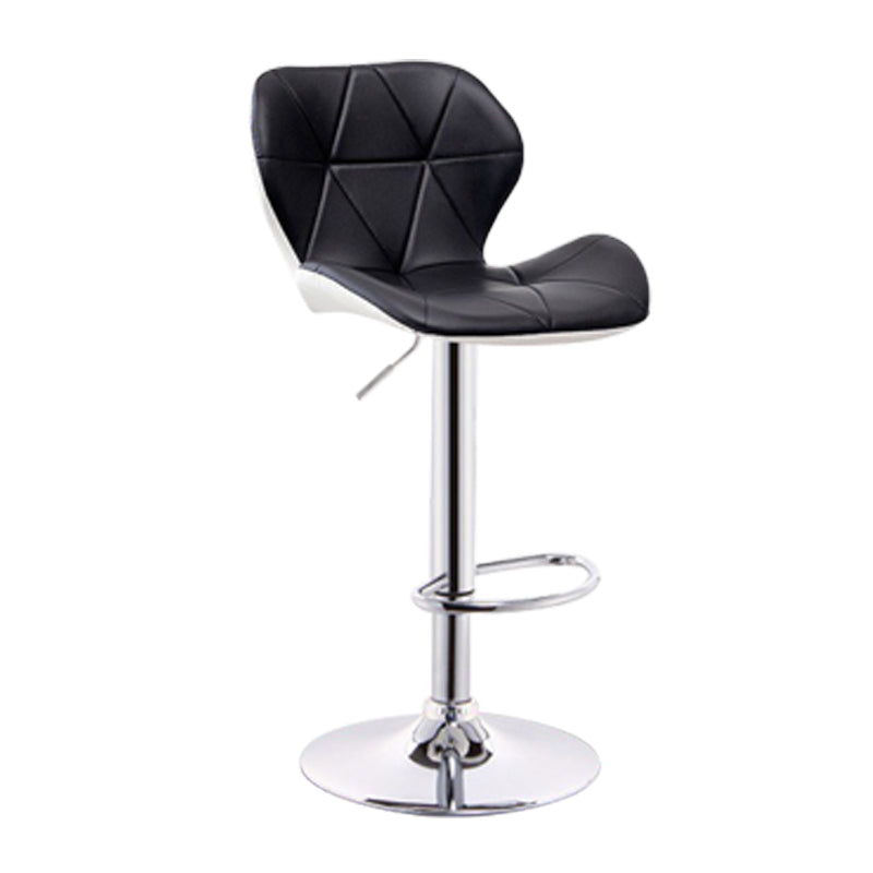 Scandinave Metal Barstool Adjustable Back Back PU PU Leather Tabourets en finition mate