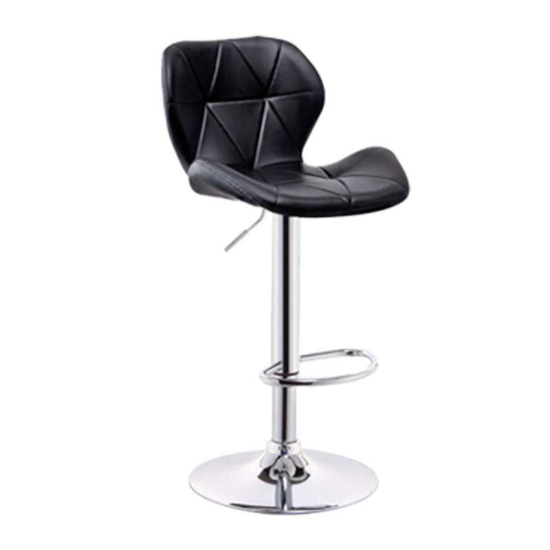 Scandinave Metal Barstool Adjustable Back Back PU PU Leather Tabourets en finition mate