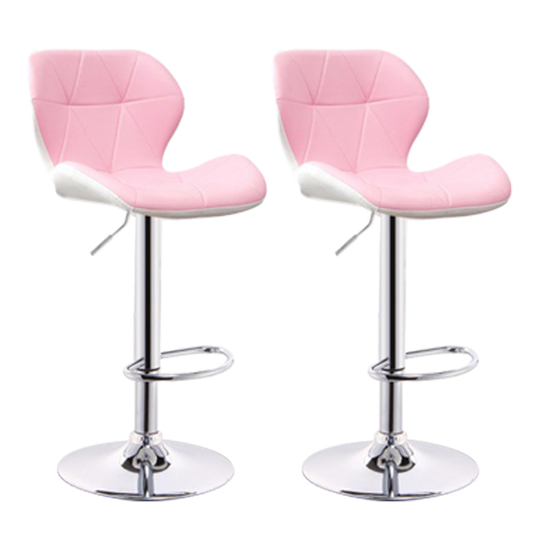 Scandinave Metal Barstool Adjustable Back Back PU PU Leather Tabourets en finition mate