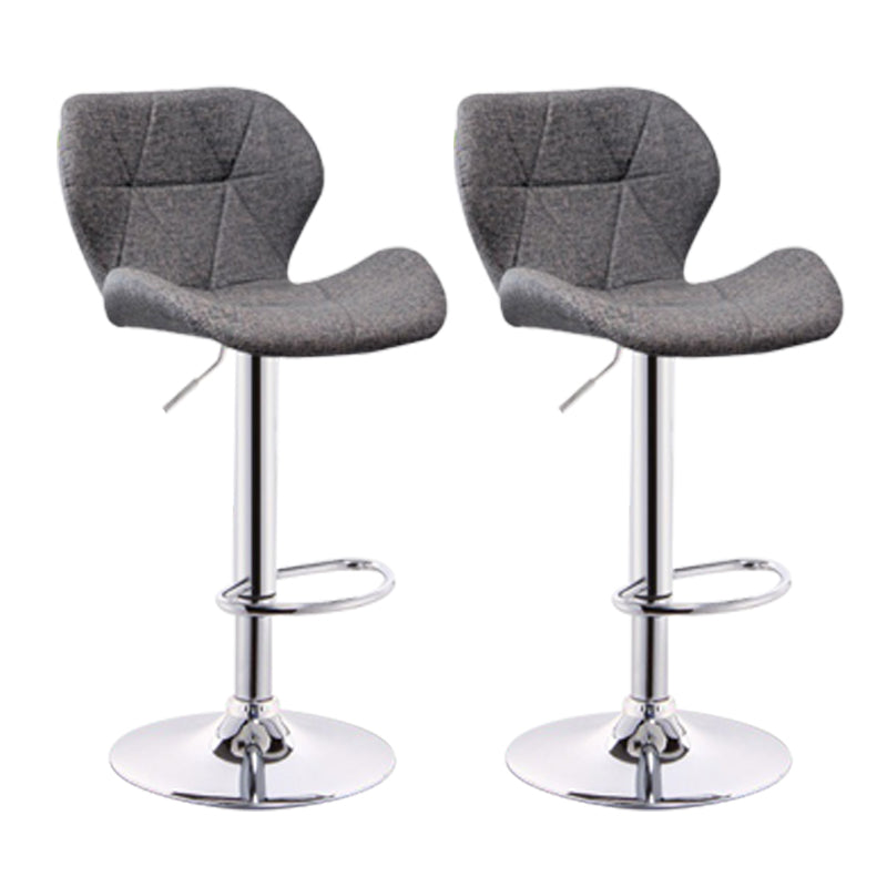 Scandinave Metal Barstool Adjustable Back Back PU PU Leather Tabourets en finition mate