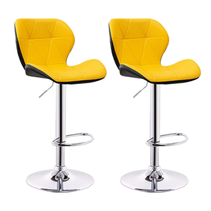 Scandinave Metal Barstool Adjustable Back Back PU PU Leather Tabourets en finition mate