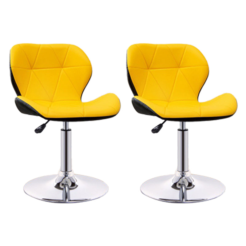 Scandinave Metal Barstool Adjustable Back Back PU PU Leather Tabourets en finition mate