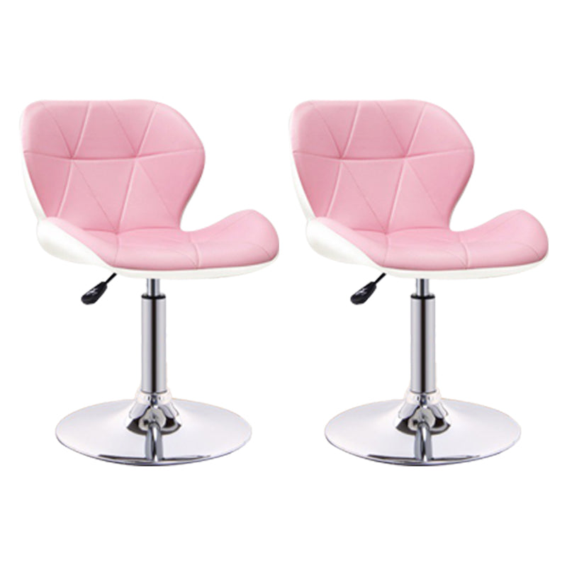 Scandinave Metal Barstool Adjustable Back Back PU PU Leather Tabourets en finition mate