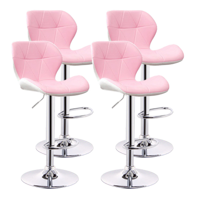 Scandinave Metal Barstool Adjustable Back Back PU PU Leather Tabourets en finition mate