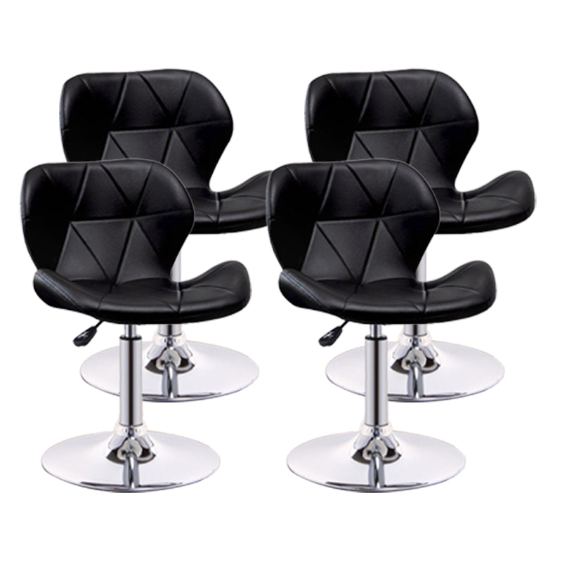 Scandinave Metal Barstool Adjustable Back Back PU PU Leather Tabourets en finition mate