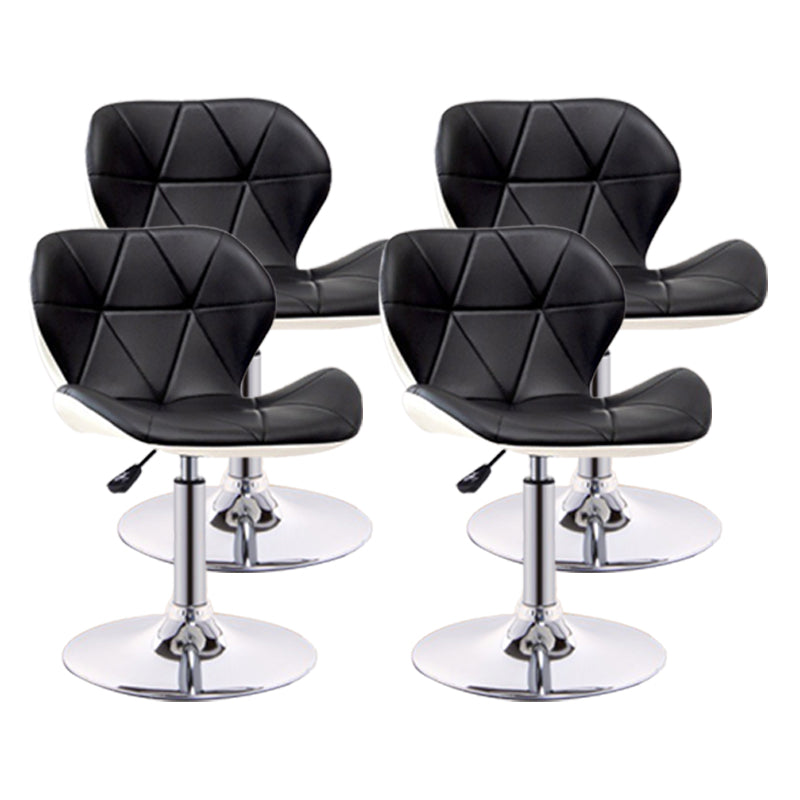 Scandinave Metal Barstool Adjustable Back Back PU PU Leather Tabourets en finition mate