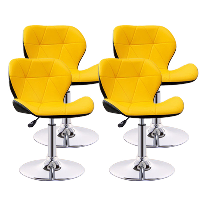 Scandinave Metal Barstool Adjustable Back Back PU PU Leather Tabourets en finition mate