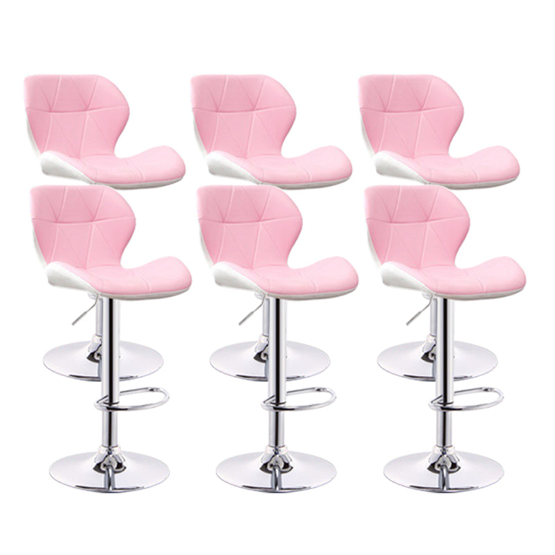 Scandinave Metal Barstool Adjustable Back Back PU PU Leather Tabourets en finition mate