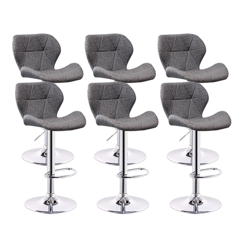 Scandinave Metal Barstool Adjustable Back Back PU PU Leather Tabourets en finition mate