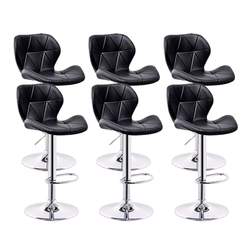 Scandinave Metal Barstool Adjustable Back Back PU PU Leather Tabourets en finition mate