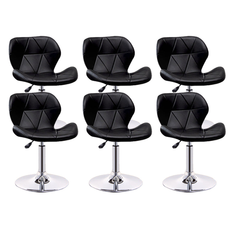 Scandinave Metal Barstool Adjustable Back Back PU PU Leather Tabourets en finition mate