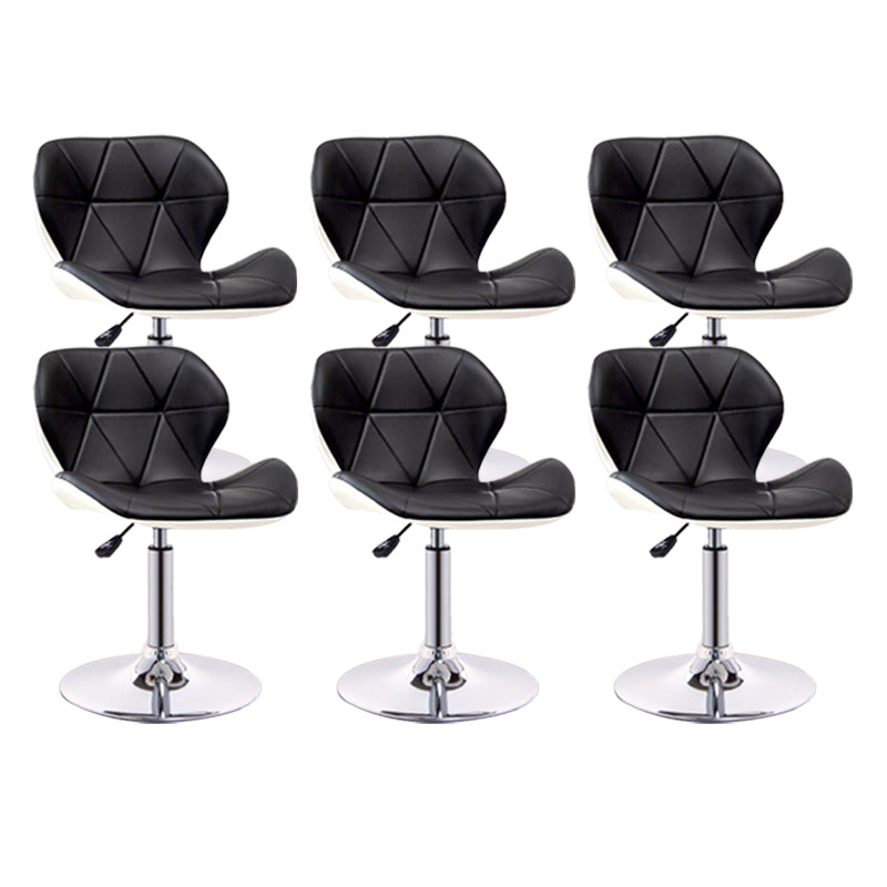 Scandinave Metal Barstool Adjustable Back Back PU PU Leather Tabourets en finition mate