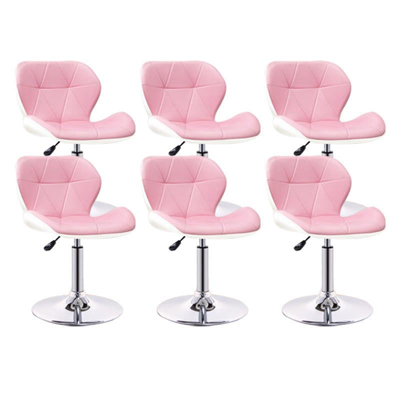 Scandinave Metal Barstool Adjustable Back Back PU PU Leather Tabourets en finition mate