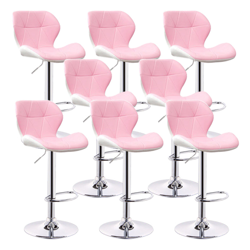 Scandinave Metal Barstool Adjustable Back Back PU PU Leather Tabourets en finition mate