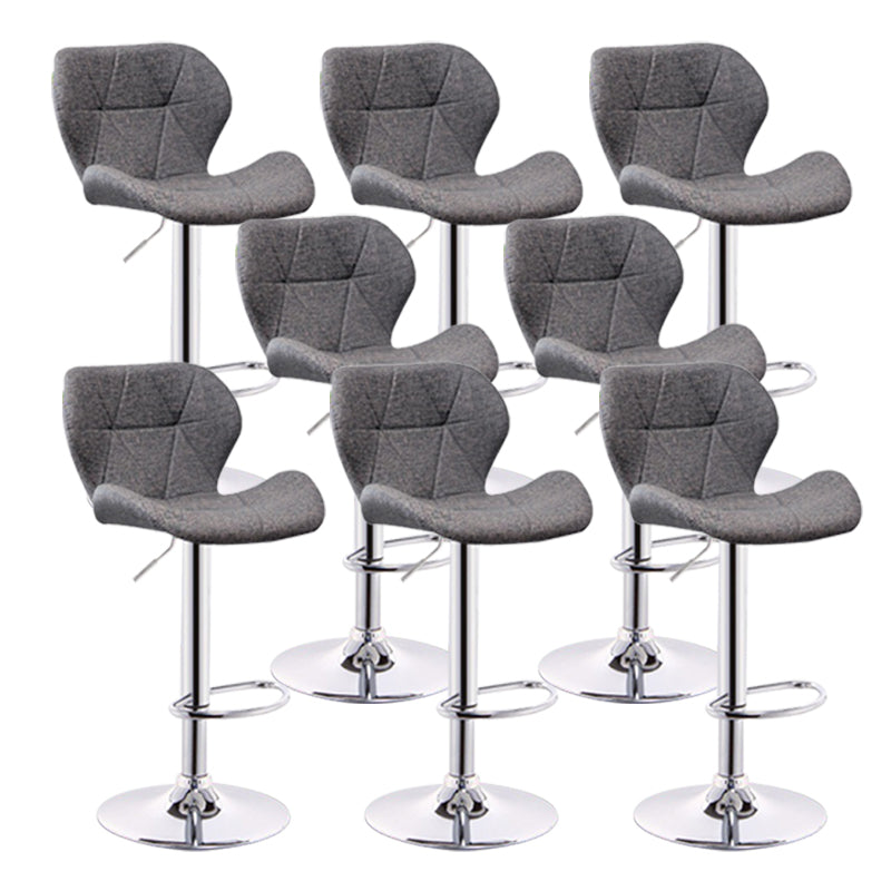 Scandinave Metal Barstool Adjustable Back Back PU PU Leather Tabourets en finition mate