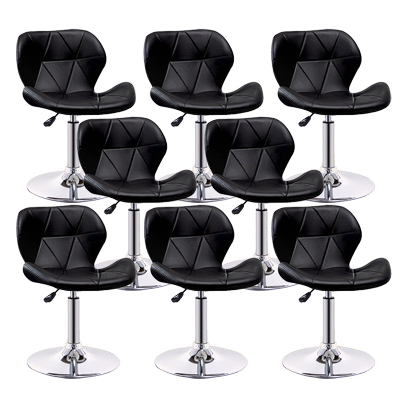 Scandinave Metal Barstool Adjustable Back Back PU PU Leather Tabourets en finition mate