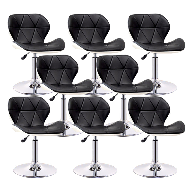 Scandinave Metal Barstool Adjustable Back Back PU PU Leather Tabourets en finition mate