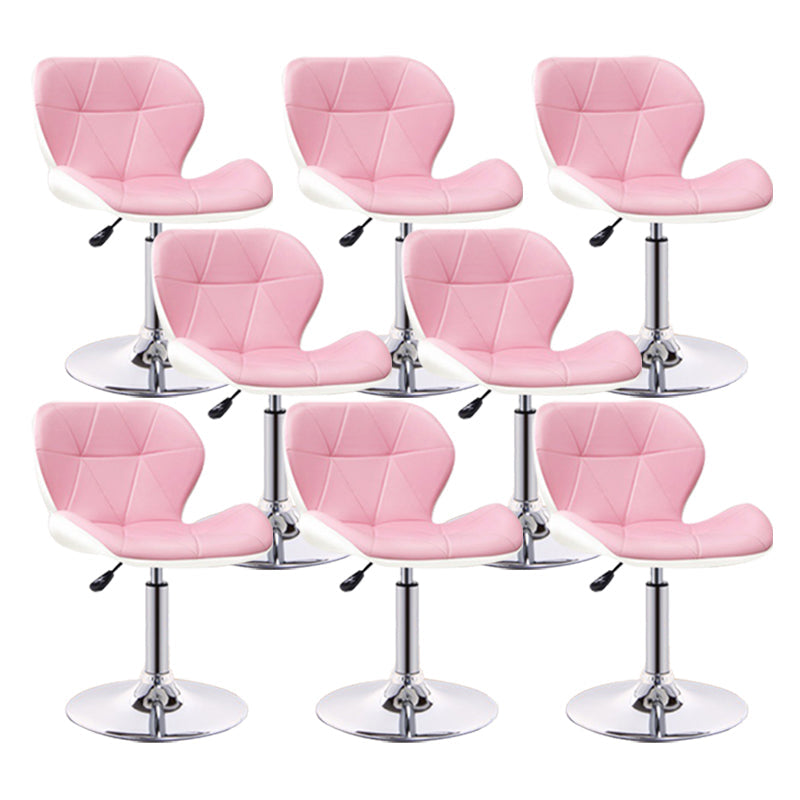 Scandinave Metal Barstool Adjustable Back Back PU PU Leather Tabourets en finition mate