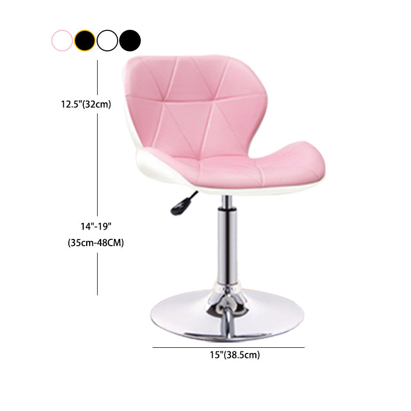 Scandinave Metal Barstool Adjustable Back Back PU PU Leather Tabourets en finition mate