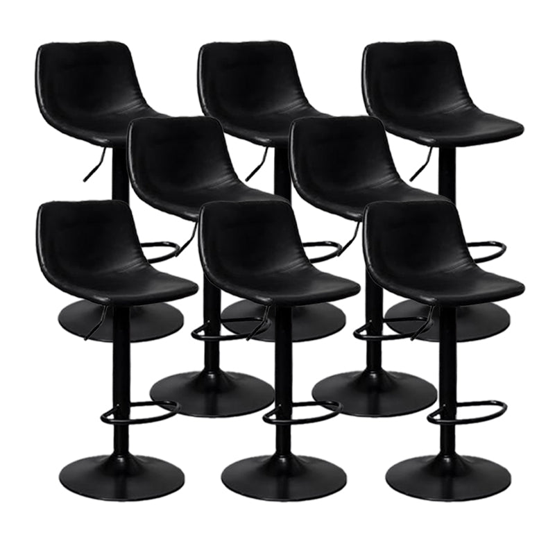 Scandinave Metal Barstool Adjustable Back Back Faux Tox Barstools en finition mate