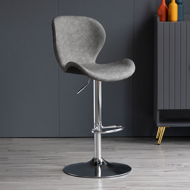 Scandinave Metal Barstool Adjustable PU Leather Barstools en finition mate pour intérieur