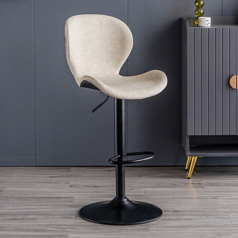 Scandinave Metal Barstool Adjustable PU Leather Barstools en finition mate pour intérieur