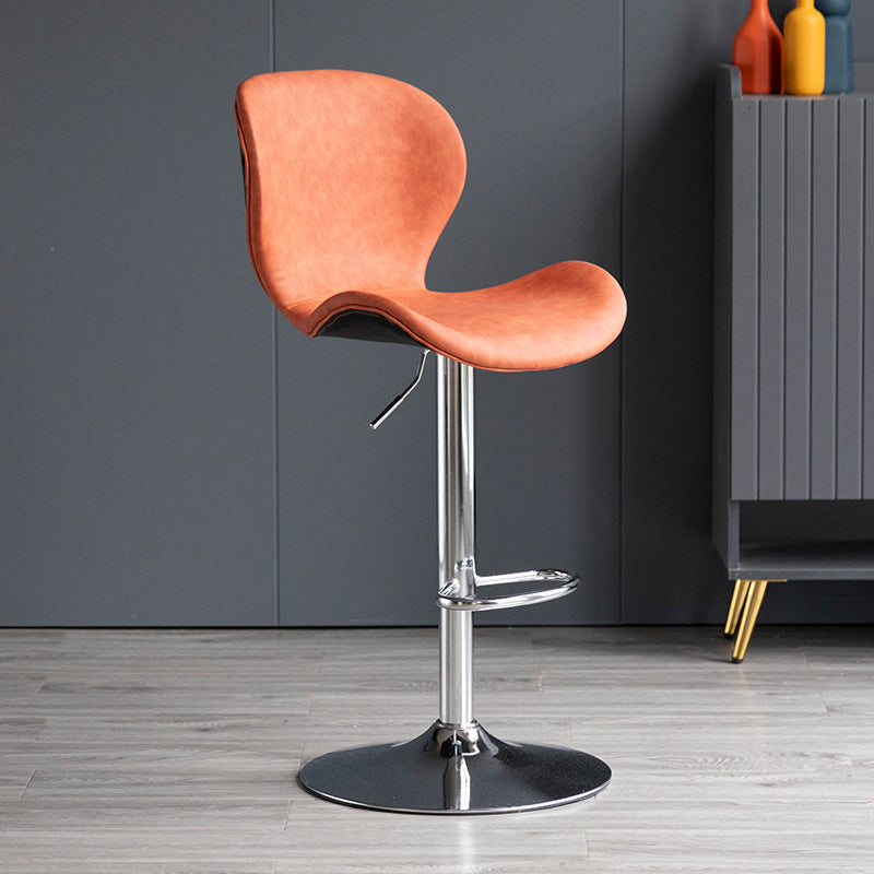 Scandinave Metal Barstool Adjustable PU Leather Barstools en finition mate pour intérieur