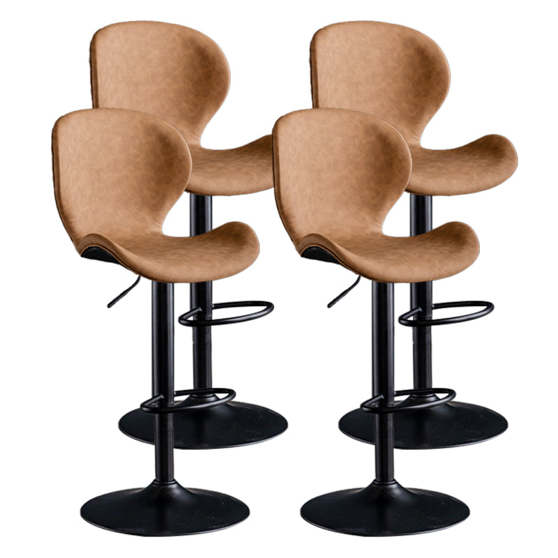Scandinave Metal Barstool Adjustable PU Leather Barstools en finition mate pour intérieur