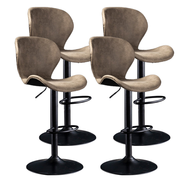 Scandinave Metal Barstool Adjustable PU Leather Barstools en finition mate pour intérieur