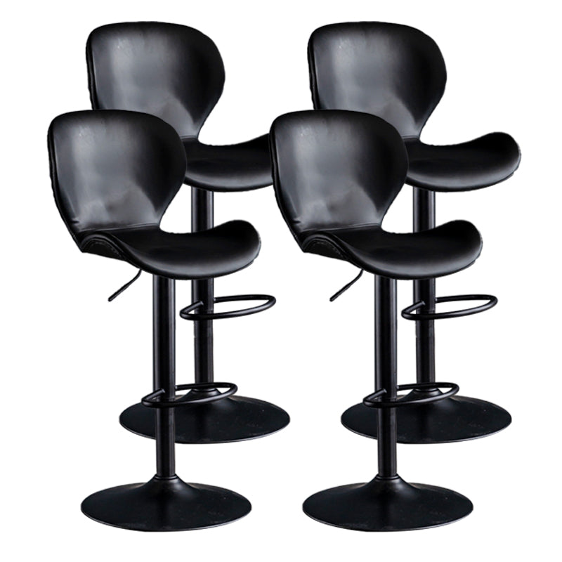 Scandinave Metal Barstool Adjustable PU Leather Barstools en finition mate pour intérieur