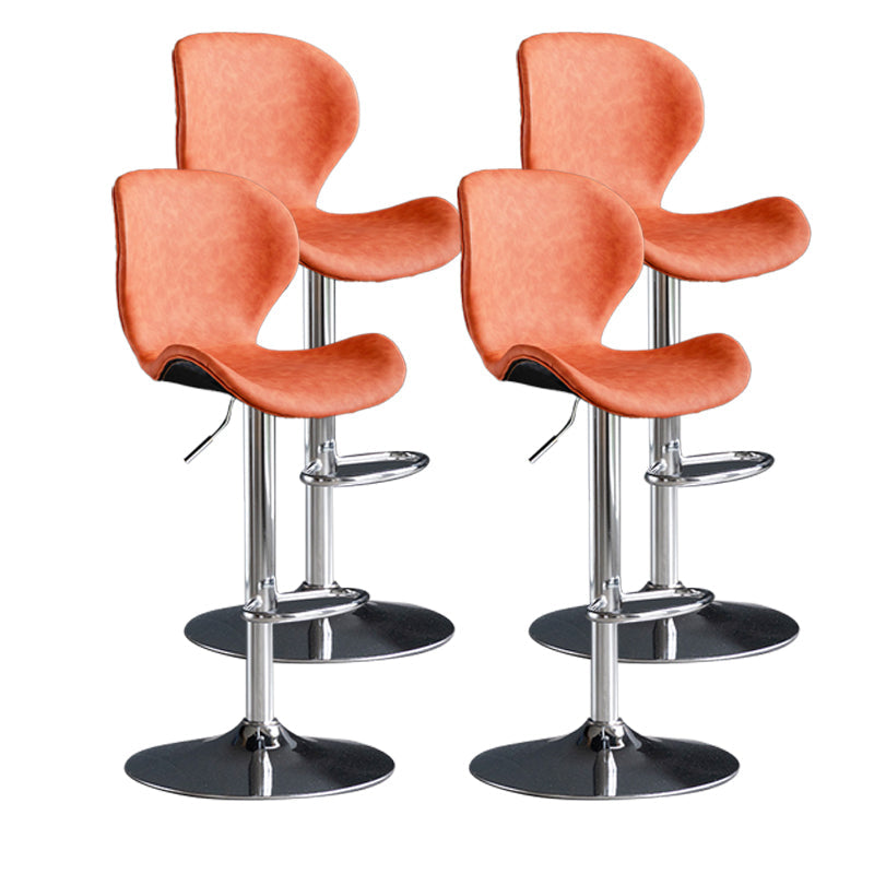 Scandinave Metal Barstool Adjustable PU Leather Barstools en finition mate pour intérieur