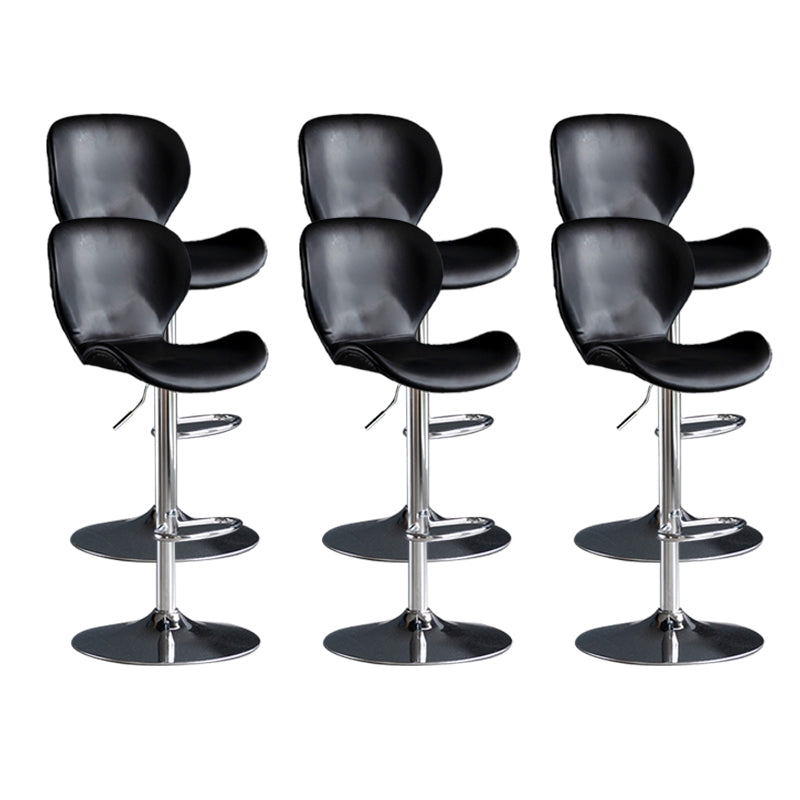 Scandinave Metal Barstool Adjustable PU Leather Barstools en finition mate pour intérieur