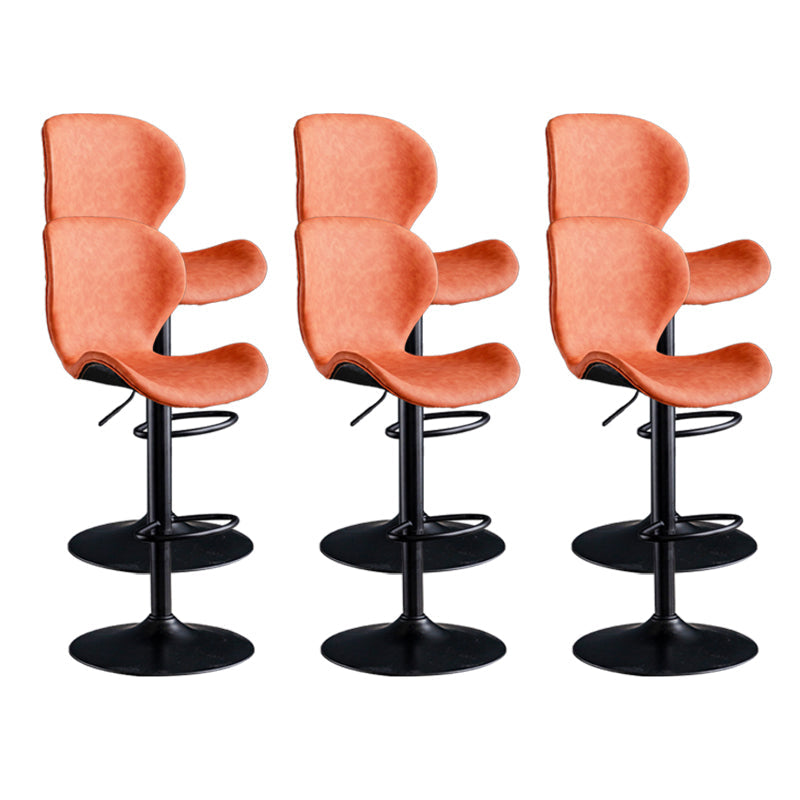 Scandinave Metal Barstool Adjustable PU Leather Barstools en finition mate pour intérieur