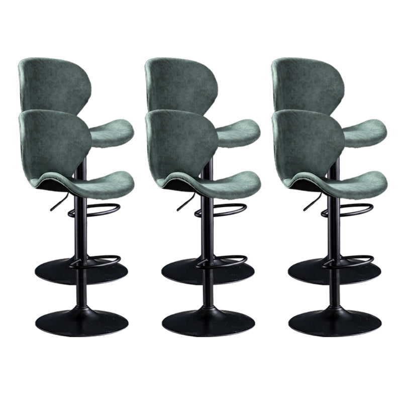 Scandinave Metal Barstool Adjustable PU Leather Barstools en finition mate pour intérieur