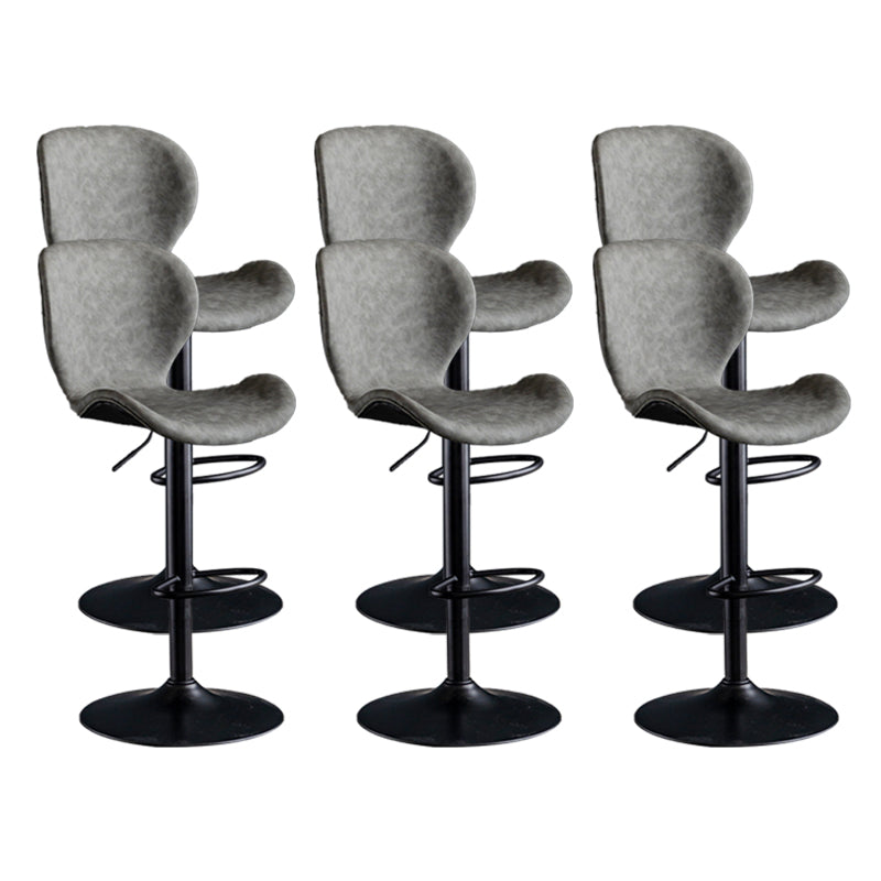 Scandinave Metal Barstool Adjustable PU Leather Barstools en finition mate pour intérieur
