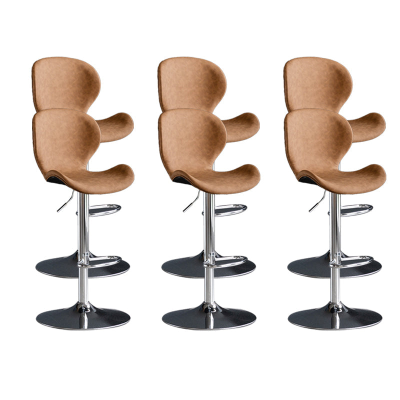 Scandinave Metal Barstool Adjustable PU Leather Barstools en finition mate pour intérieur