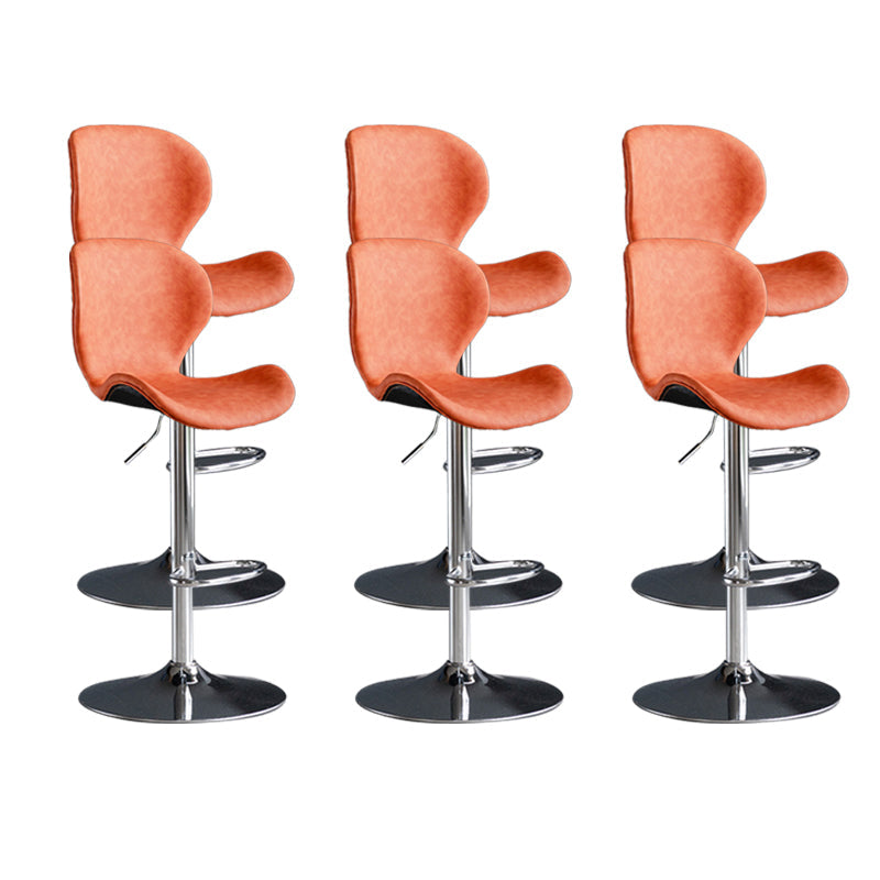 Scandinave Metal Barstool Adjustable PU Leather Barstools en finition mate pour intérieur