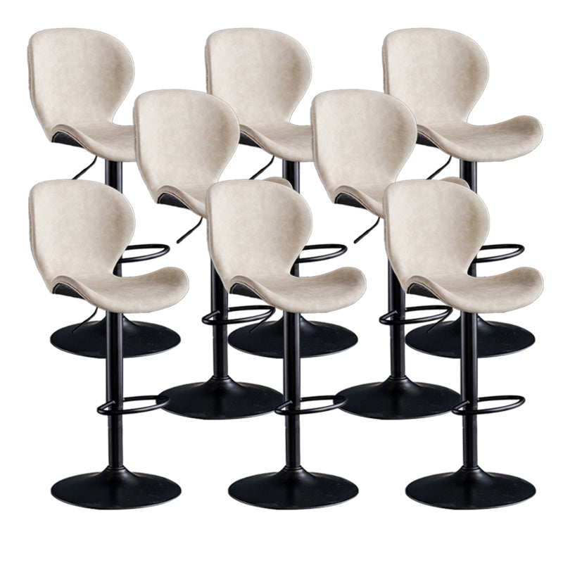 Scandinave Metal Barstool Adjustable PU Leather Barstools en finition mate pour intérieur