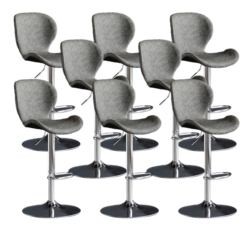 Scandinave Metal Barstool Adjustable PU Leather Barstools en finition mate pour intérieur
