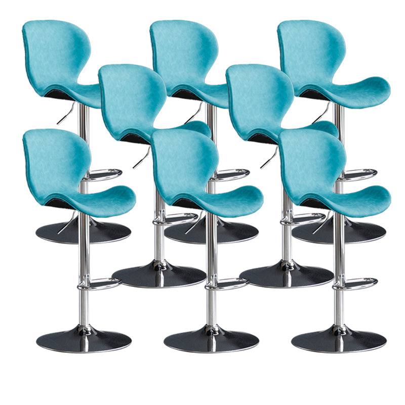 Scandinave Metal Barstool Adjustable PU Leather Barstools en finition mate pour intérieur