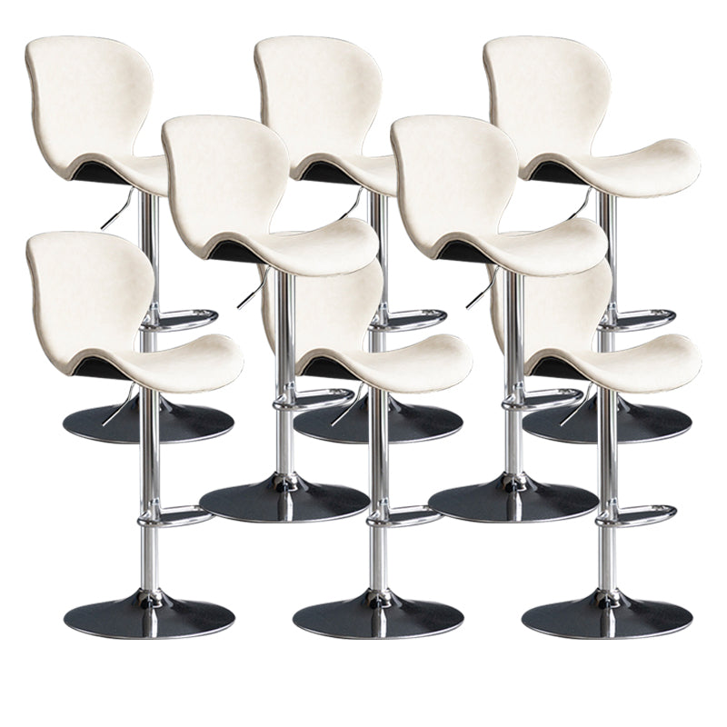 Scandinave Metal Barstool Adjustable PU Leather Barstools en finition mate pour intérieur