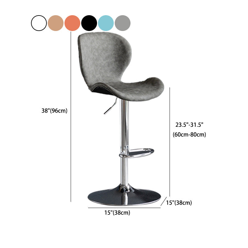 Scandinave Metal Barstool Adjustable PU Leather Barstools en finition mate pour intérieur