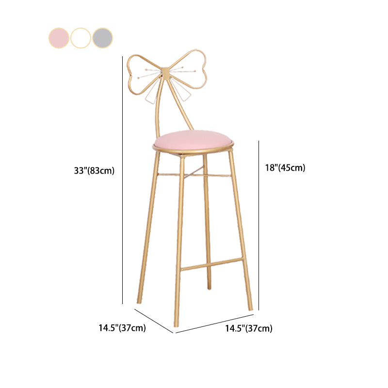 Binnen gestoffeerde barkrukken rond gouden basis Scandinavische tellerbarkruk