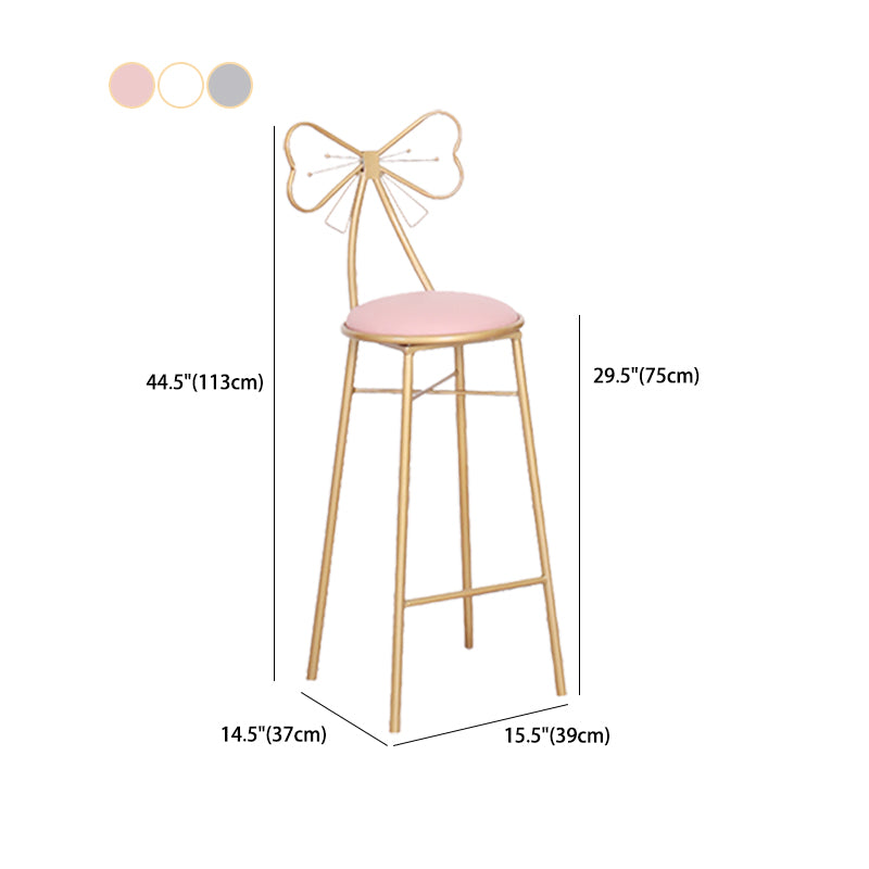 Binnen gestoffeerde barkrukken rond gouden basis Scandinavische tellerbarkruk