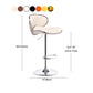 Scandinavian Metal Barstool Adjustable Low Back PU Leather Barstools in Matte Finish