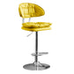 Scandinavian Metal Barstool Adjustable Low Back Leather Barstools in Matte Finish Yellow Chrome 1 Piece Clearhalo 'Bar Furniture' 'Bar Stools' 'bar_stools' 'furn' 'furn_bar_stools' 'Furniture' 'Kitchen & Dining Furniture' 5816950