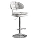 Scandinavian Metal Barstool Adjustable Low Back Leather Barstools in Matte Finish Gray-White Chrome 1 Piece Clearhalo 'Bar Furniture' 'Bar Stools' 'bar_stools' 'furn' 'furn_bar_stools' 'Furniture' 'Kitchen & Dining Furniture' 5816955