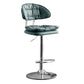 Scandinavian Metal Barstool Adjustable Low Back Leather Barstools in Matte Finish Green Chrome 1 Piece Clearhalo 'Bar Furniture' 'Bar Stools' 'bar_stools' 'furn' 'furn_bar_stools' 'Furniture' 'Kitchen & Dining Furniture' 5816960